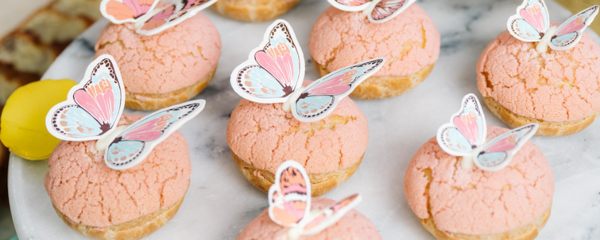 tea snacks with butterflies on them