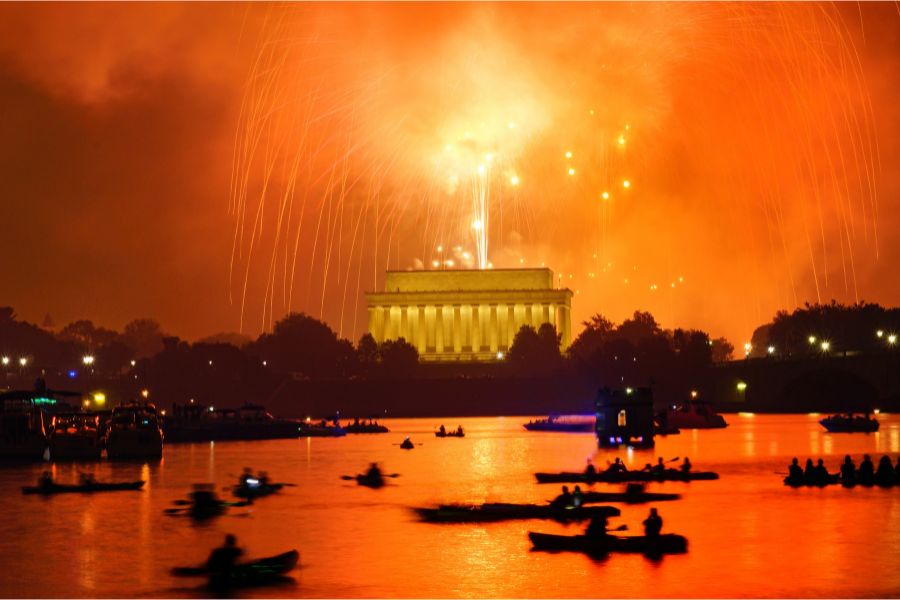 Fireworks from Lady Bird Johnson park