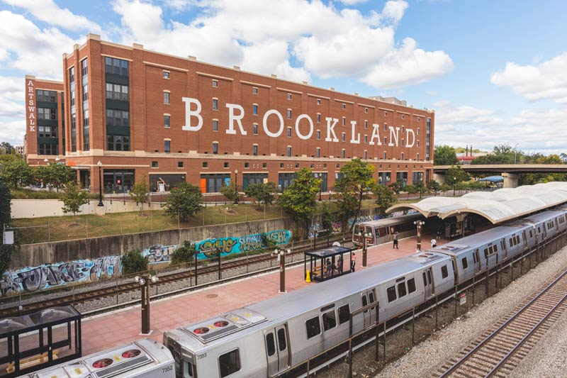 WMATA Metrorail train at the Brookland Metro Station - Transportation options in Washington, DC