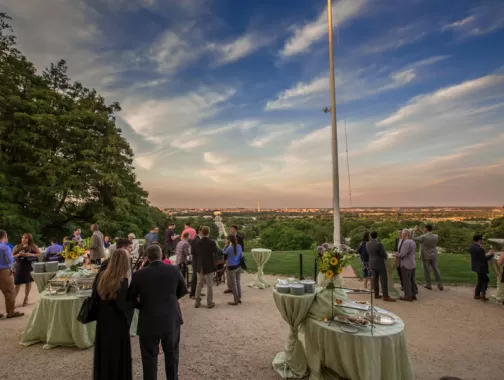 Green and sustainable catering companies in the Washington, DC metro area - Geppetto Catering event overlooking the DC skyline