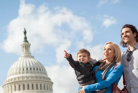 Family in front of US Capitol Building